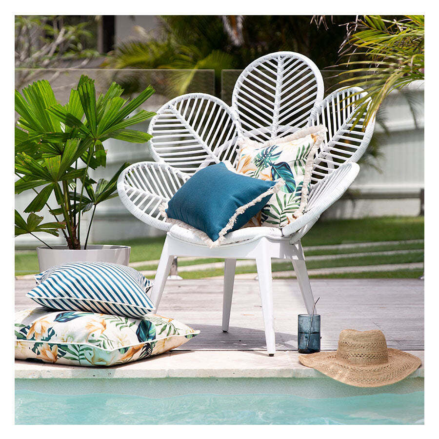 Cushion Cover-With Piping-Side Stripe Teal Price