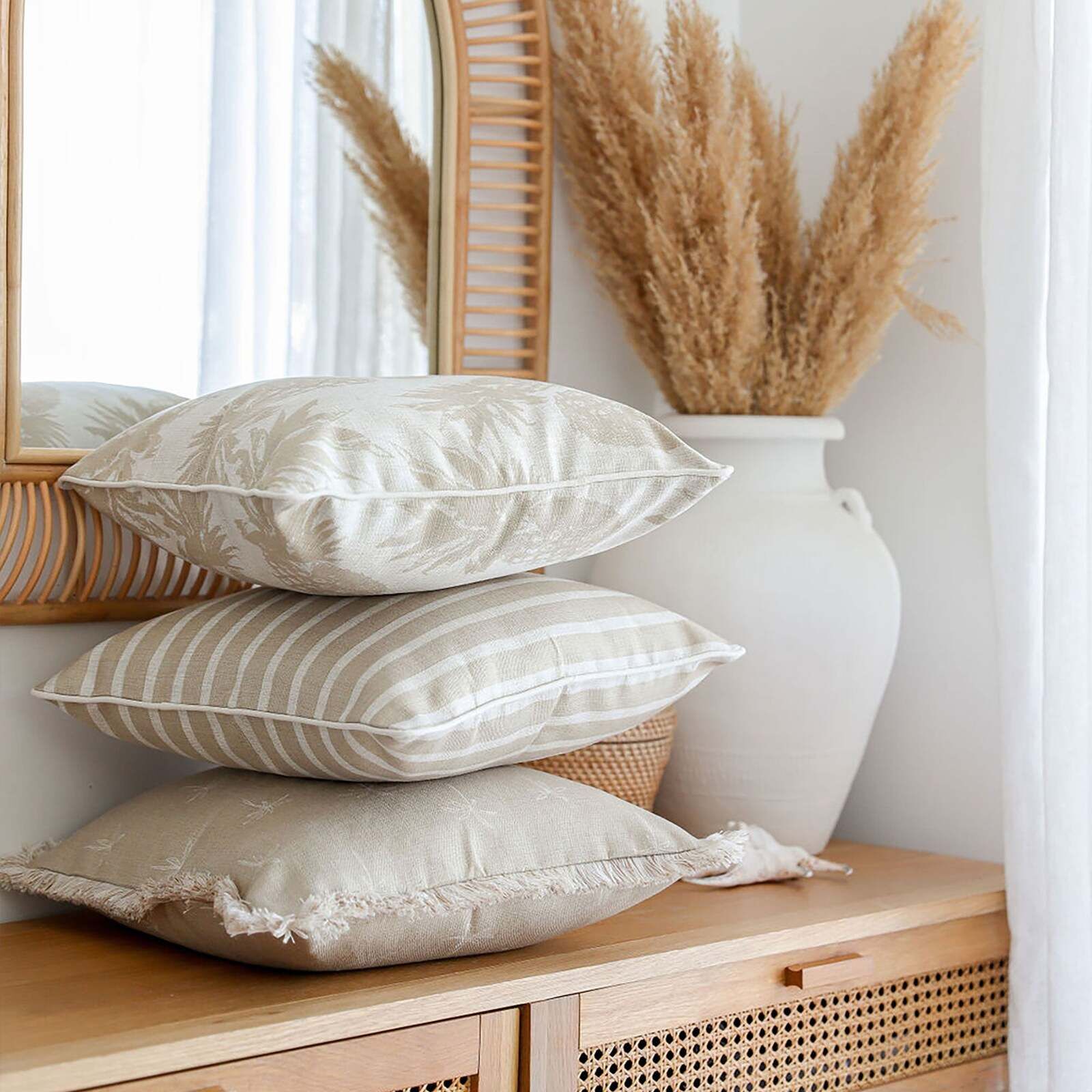 Cushion Cover-With Piping-Pineapples Beige Price
