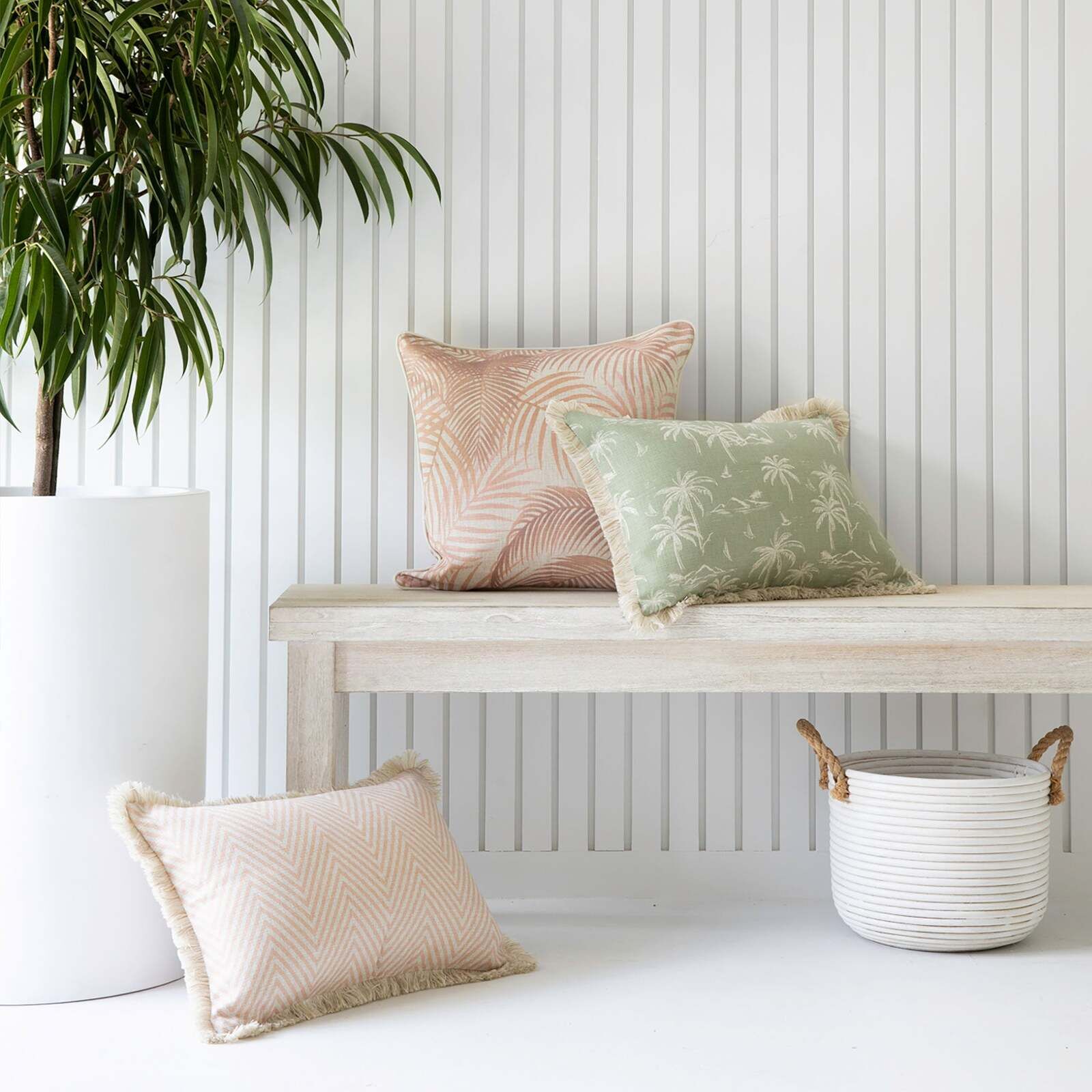 Cushion Cover-Coastal Fringe Natural-Postcards Sage Price