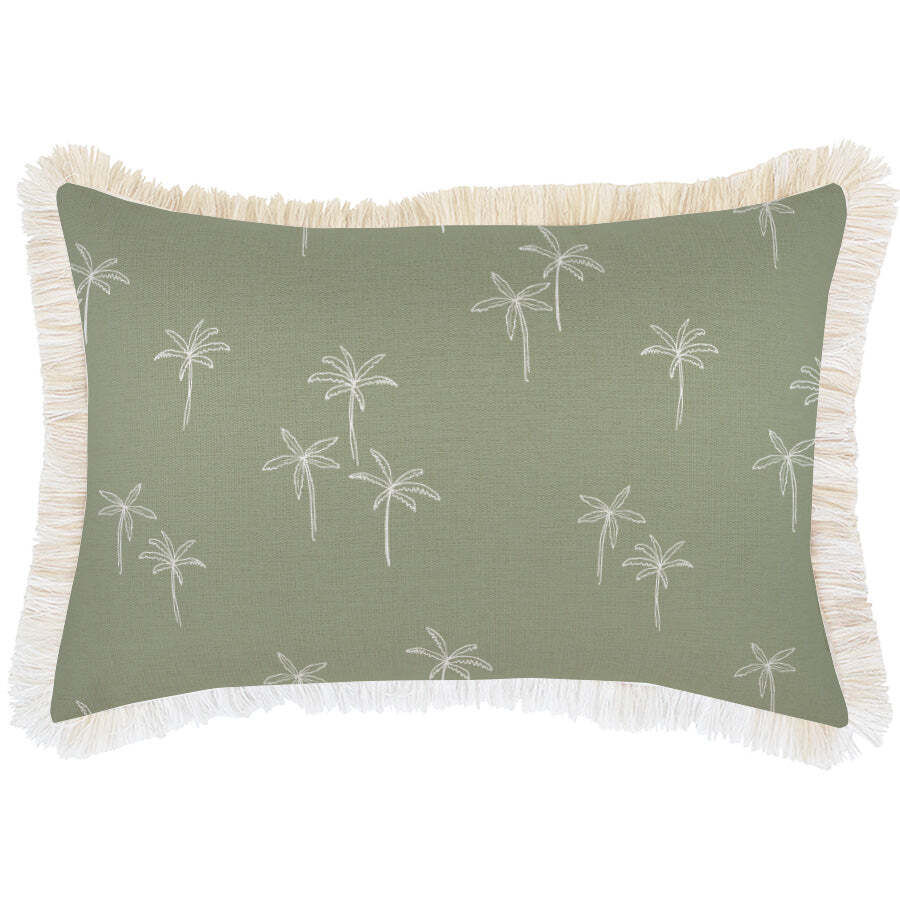 Cushion Cover-Coastal Fringe Natural-Palm Cove Sage Price