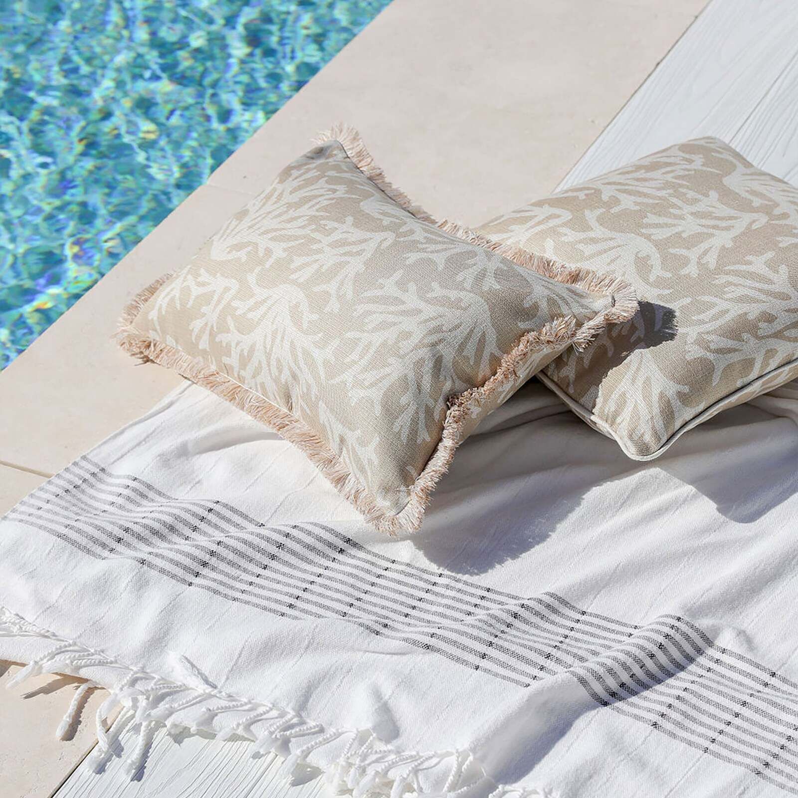 Cushion Cover-Coastal Fringe Natural-Coastal Coral Beige Price