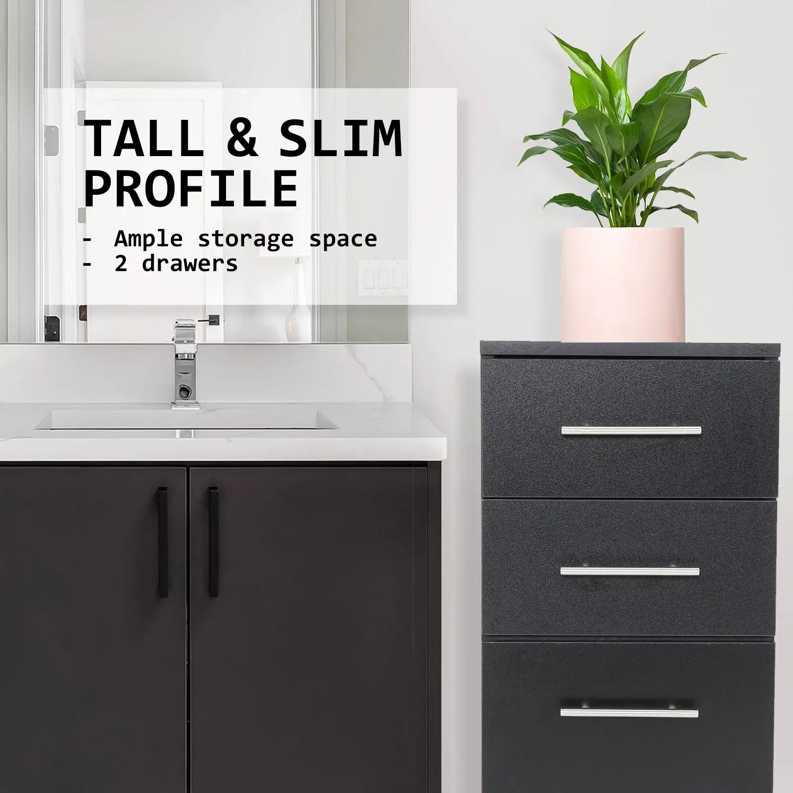 La Bella 88cm Bathroom Storage Cabinet Drawer Tall Slim Price
