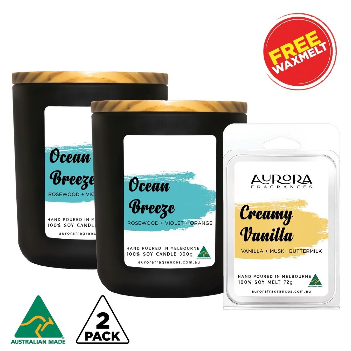Aurora Soy Candle Australian Made 300g 2 Pack Price