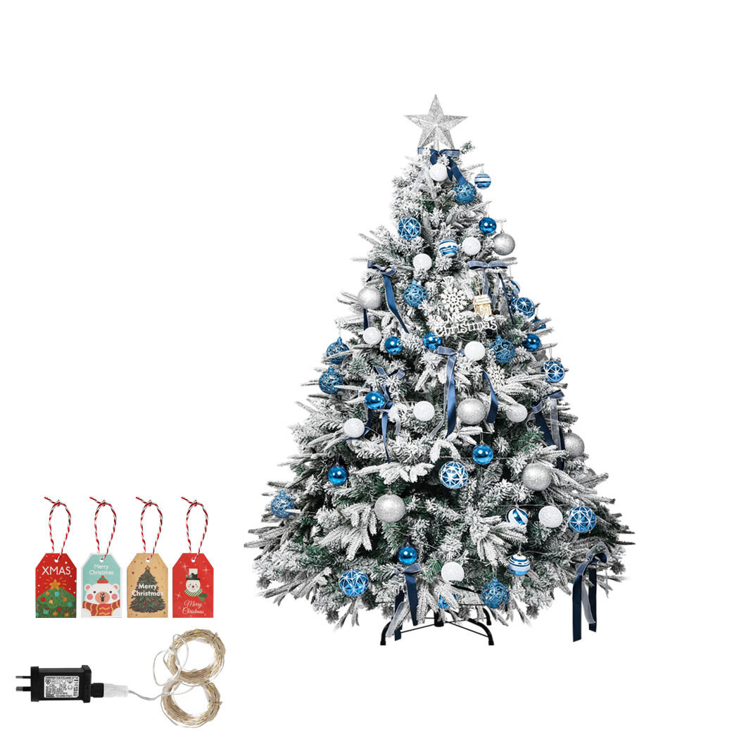 Christmas Tree Fairy Lights Snow Flocked Xmas Ornaments Decor Price