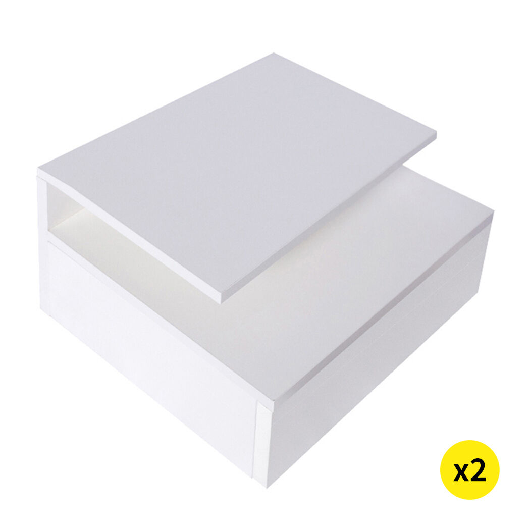 Linburn Bedside Tables LED Side Table Storage Drawer Floating Nightstand Price