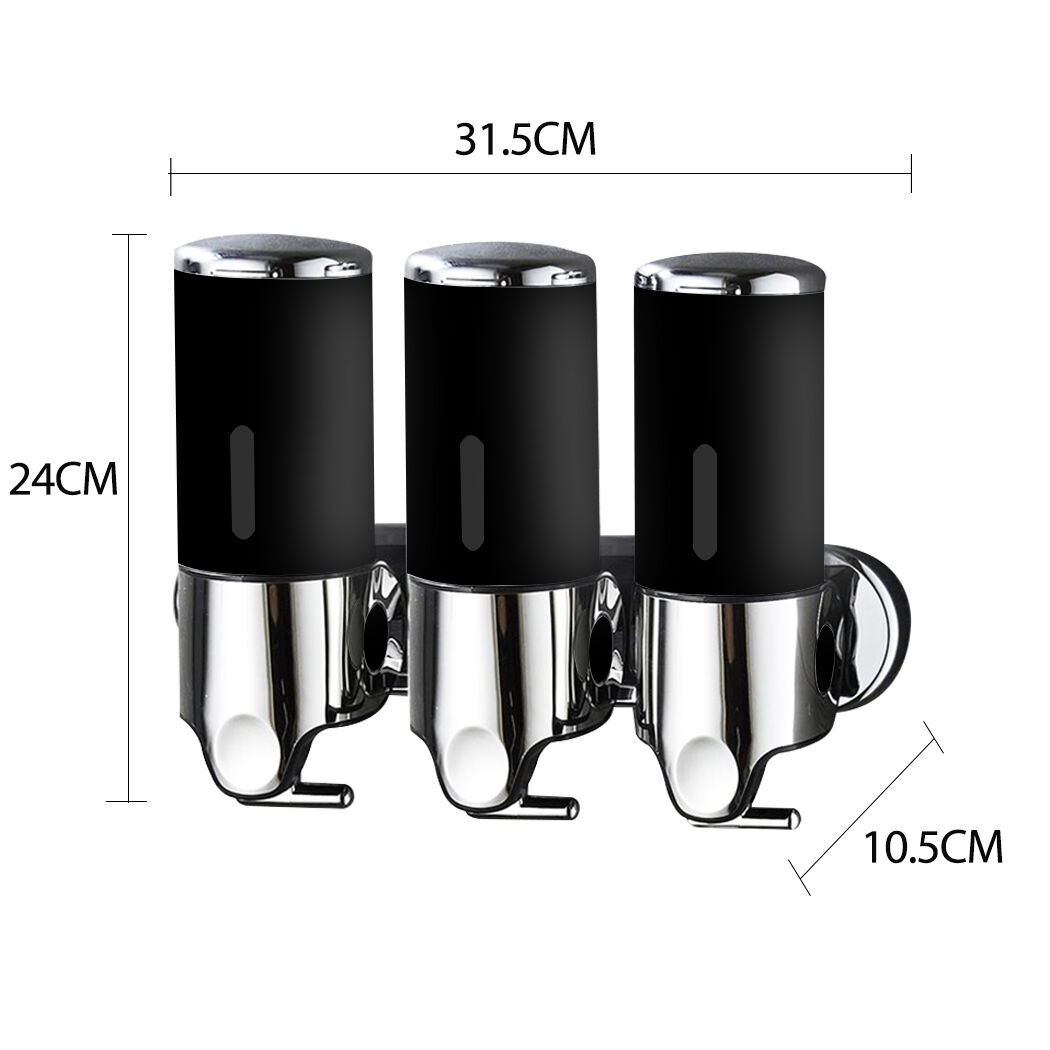 3 Bottles Bathroom Shower Soap Shampoo Gel Dispenser Pump Wall 1500ml Price