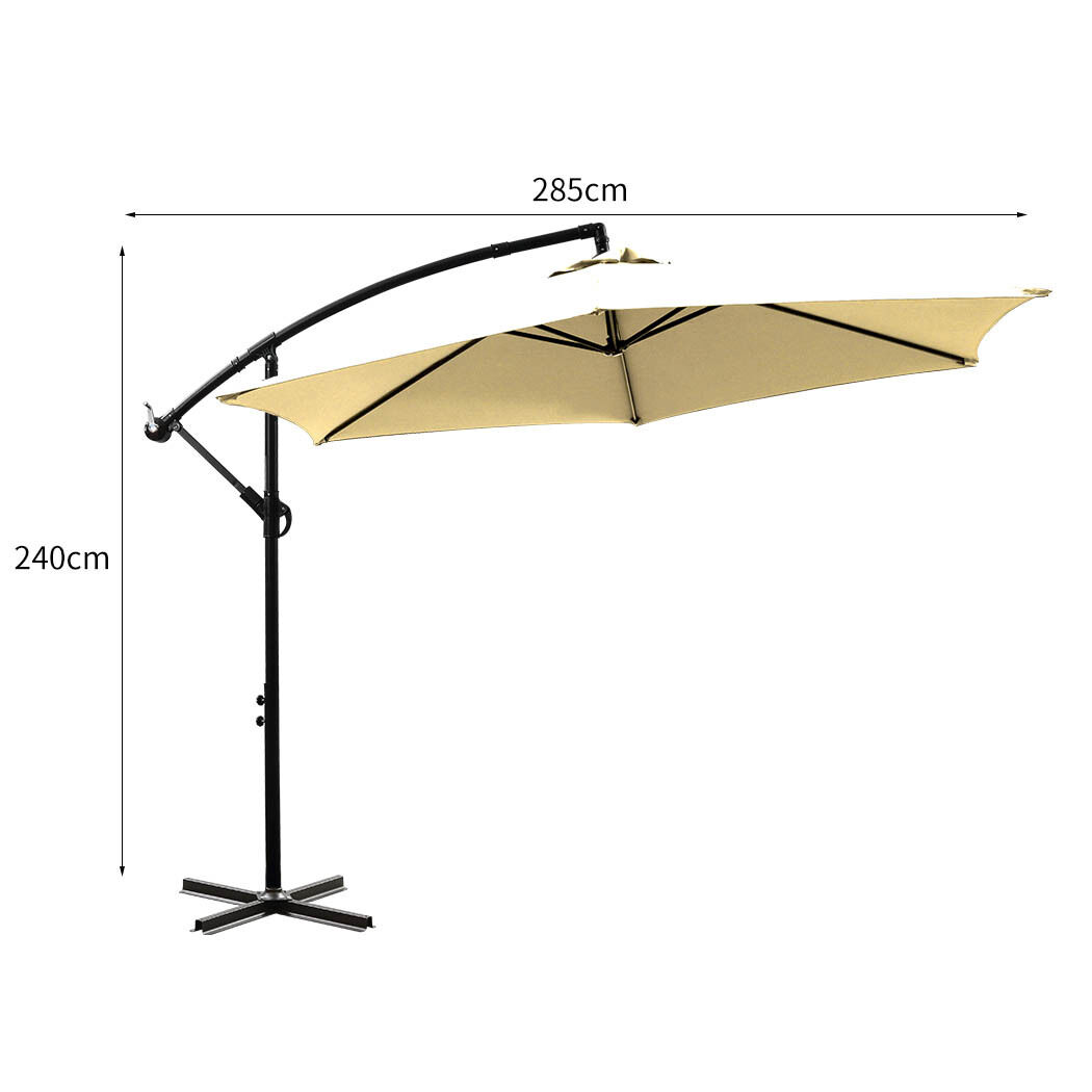 3M Outdoor Umbrella Cantilever Cover Garden Patio Beach Umbrellas Crank Price