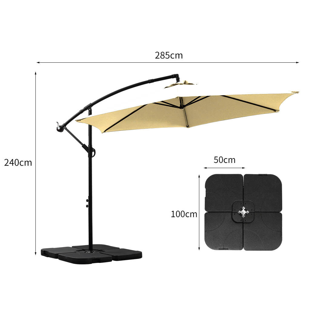 3M Outdoor Umbrella Cantilever Base Stand Cover Garden Patio Beach Umbrellas Price