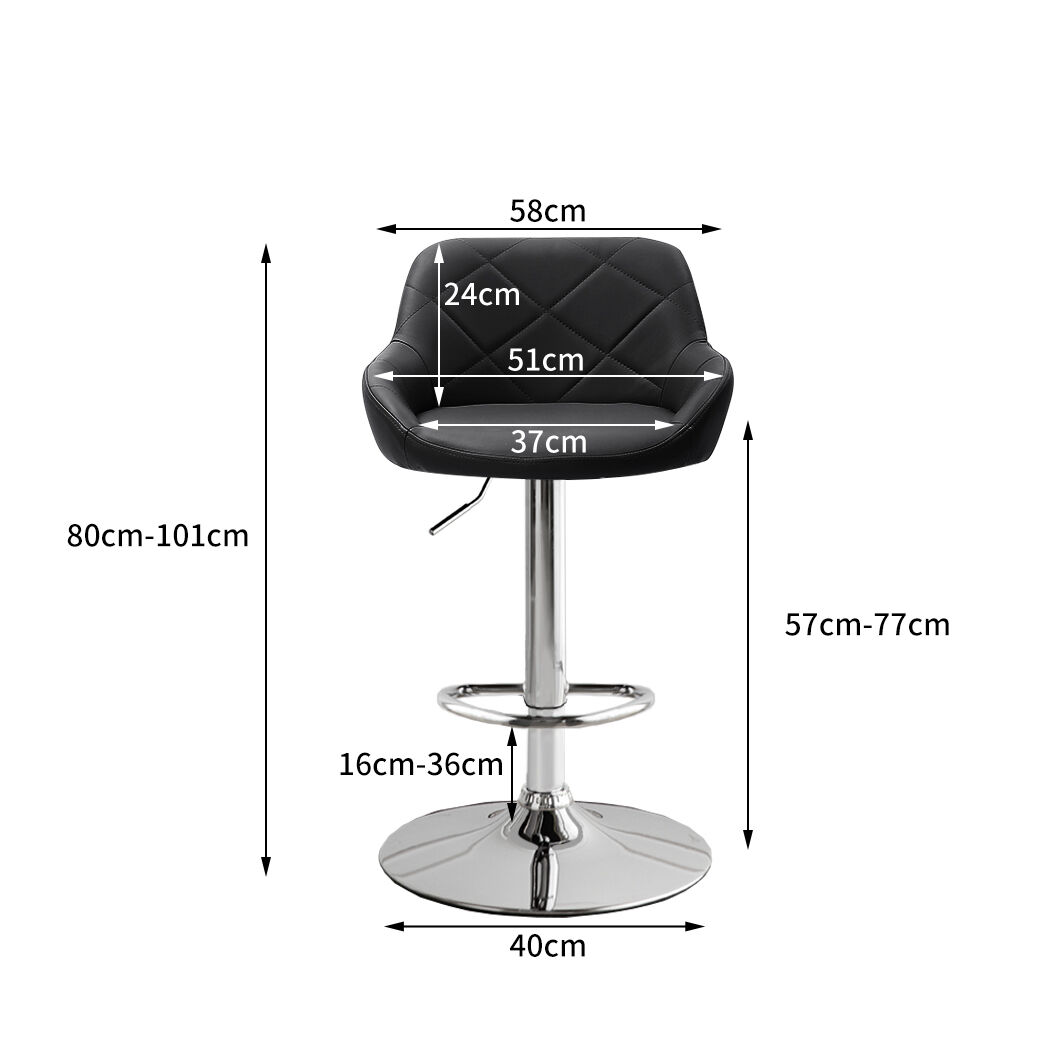 2x Bar Stools Kitchen Barstools PU Leather Chairs Gas Lift Swivel Price