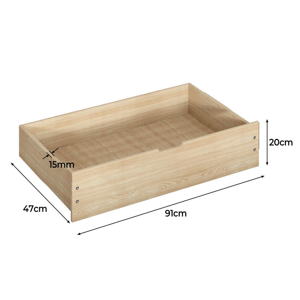 2x Bed Frame Storage Drawers Wooden Timber Trundle For Bed Frame Base Price