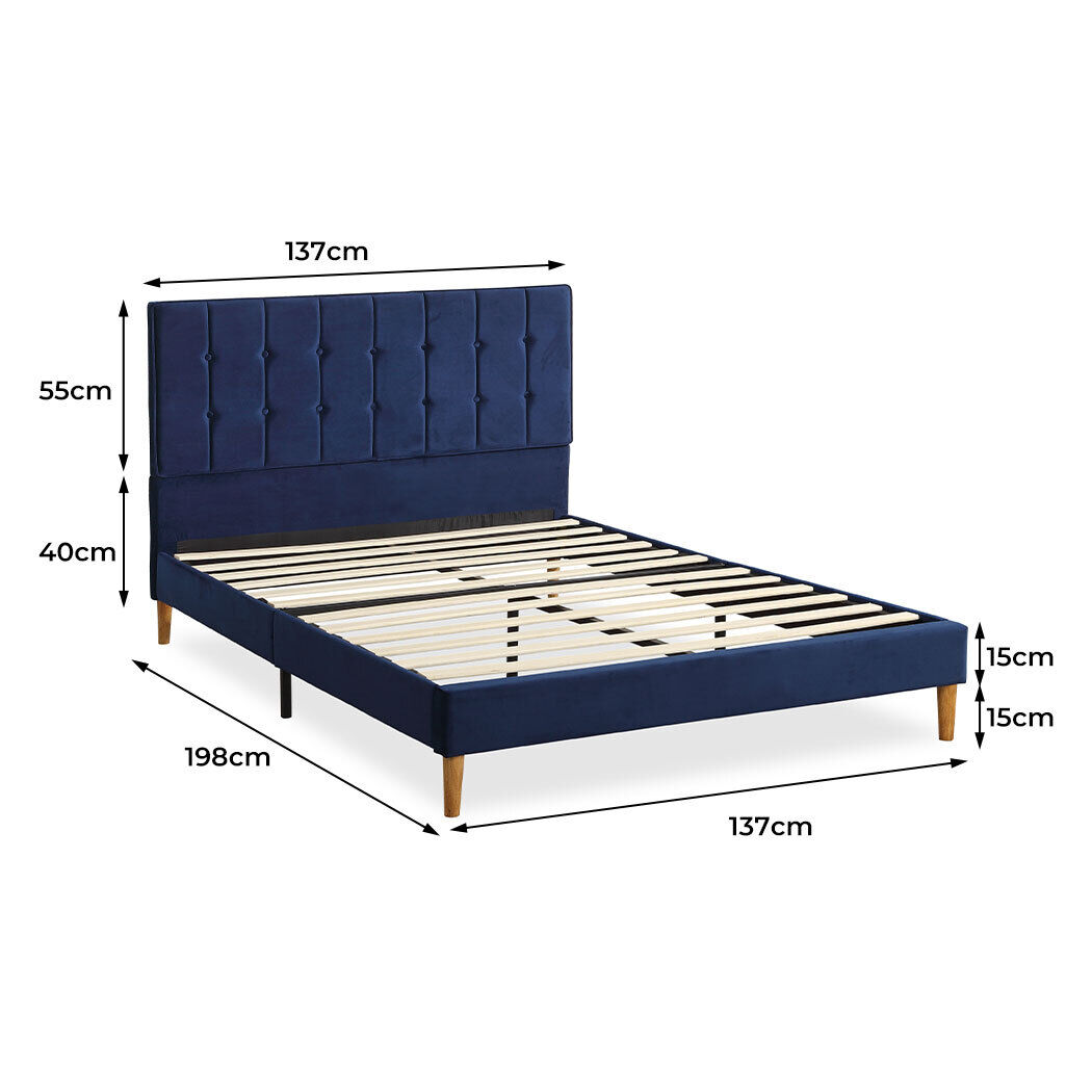 Bed Frame Mattress Base Platform Wooden Velevt Headboard Price
