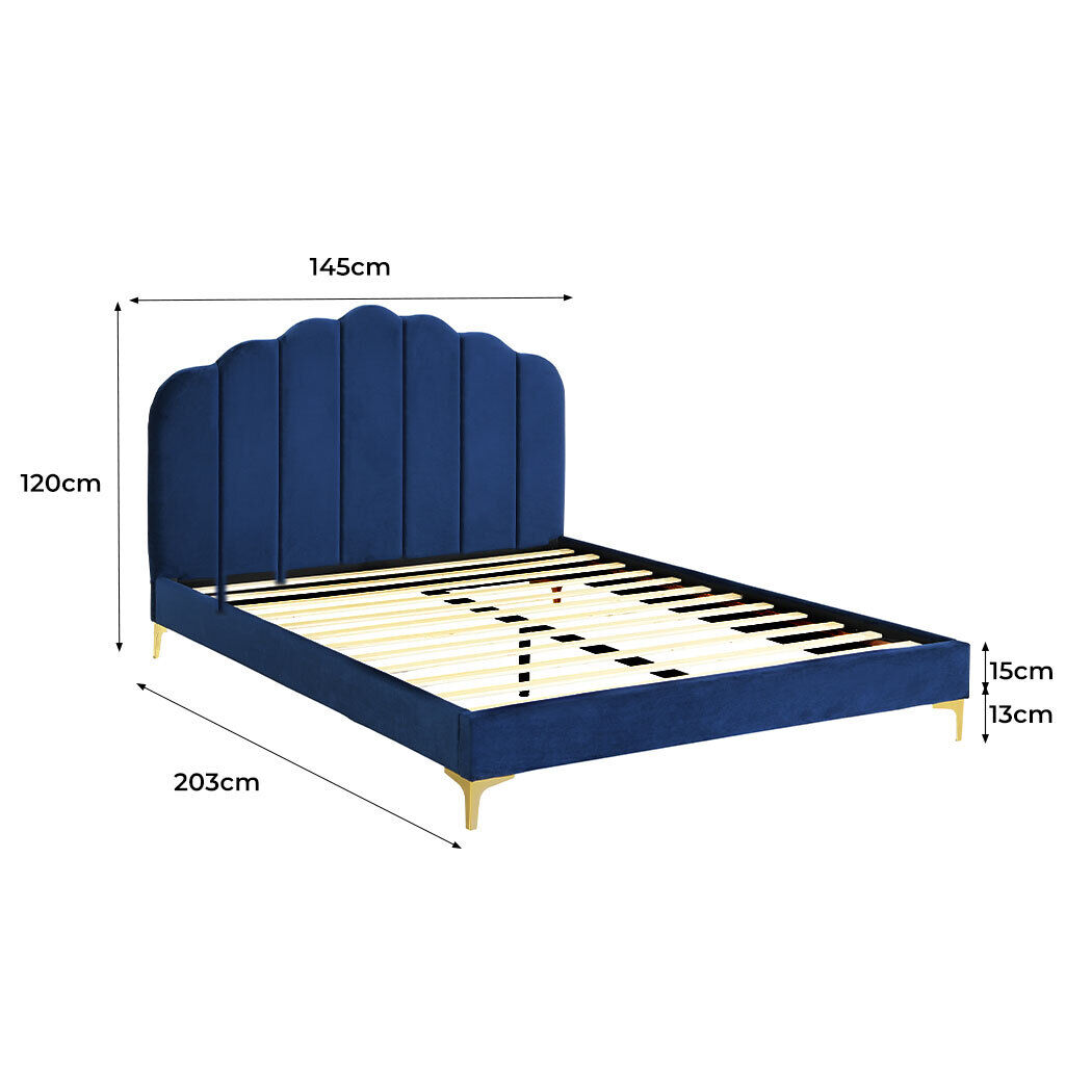 Adwick Bed Frame Mattress Base Platform Wooden Velevt Headboard Price