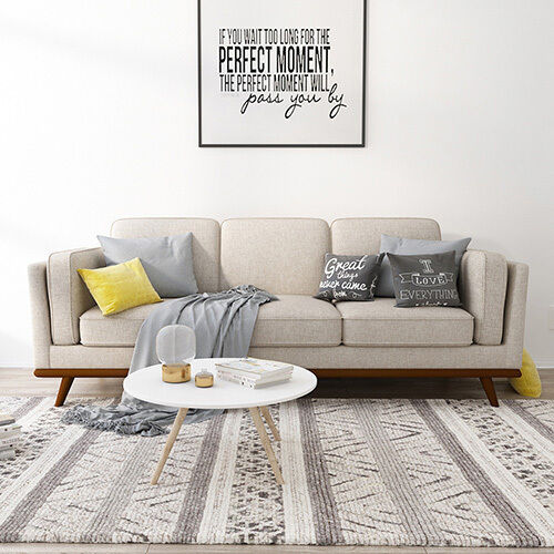 Paducah Sofa Beige Fabric Modern Lounge Set for Living Room Couch with Wooden Frame Price