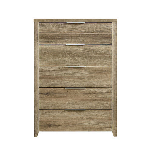 Tallboy with 5 Storage Drawers Natural Wood like MDF Price