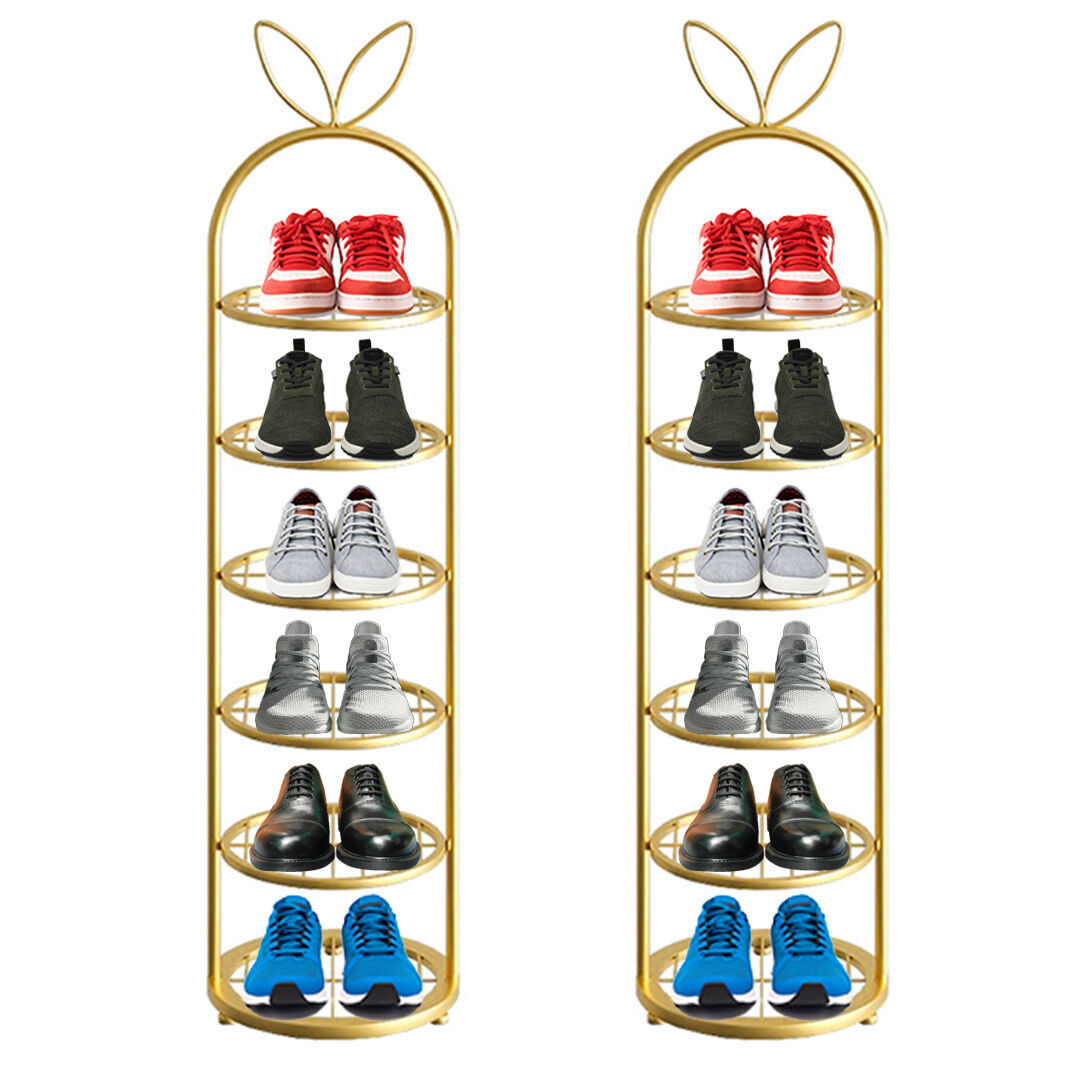 Gold Plated Metal Shoe Organizer Space Saving Portable Footwear Storage Shelf Price