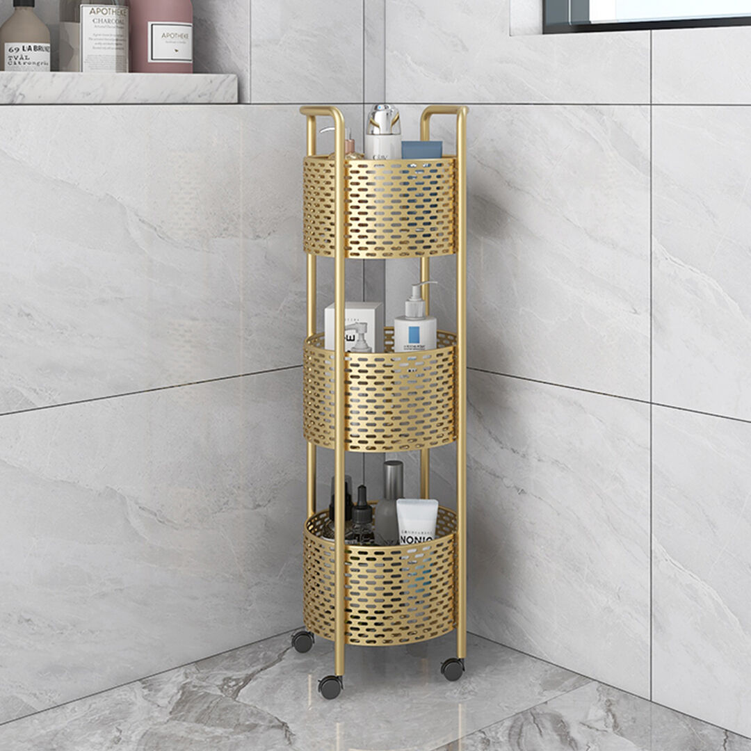 3 Tier Bathroom Shelf Multifunctional Storage Display Rack Organiser with wheels Price