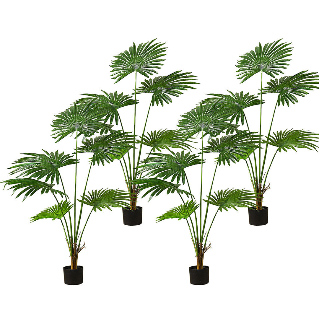 Artificial Natural Green Fan Palm Tree Fake Tropical Indoor Plant Home Office Decor Price