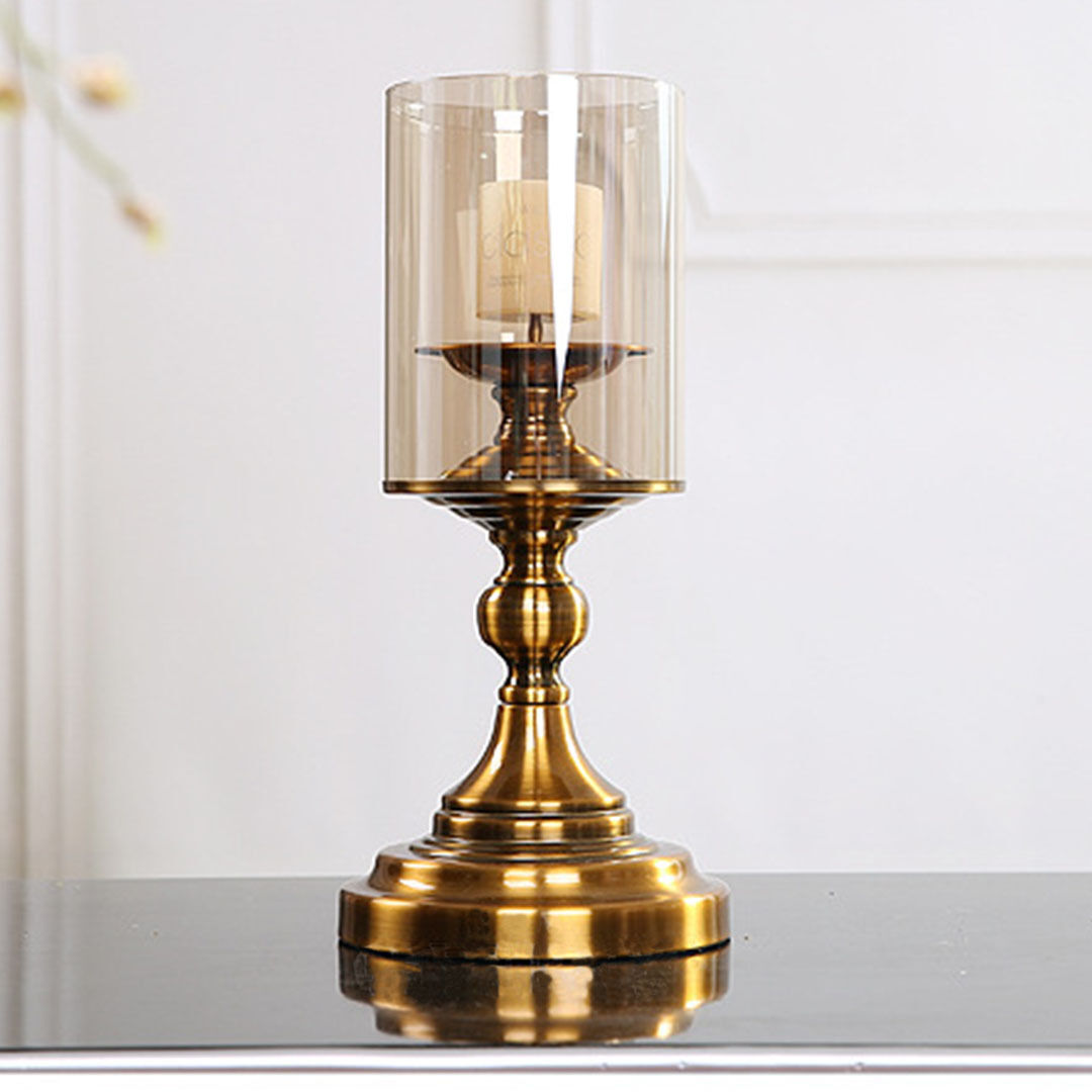 Gold Nordic Deluxe Candlestick Candle Holder Stand Pillar Glass /Iron Price