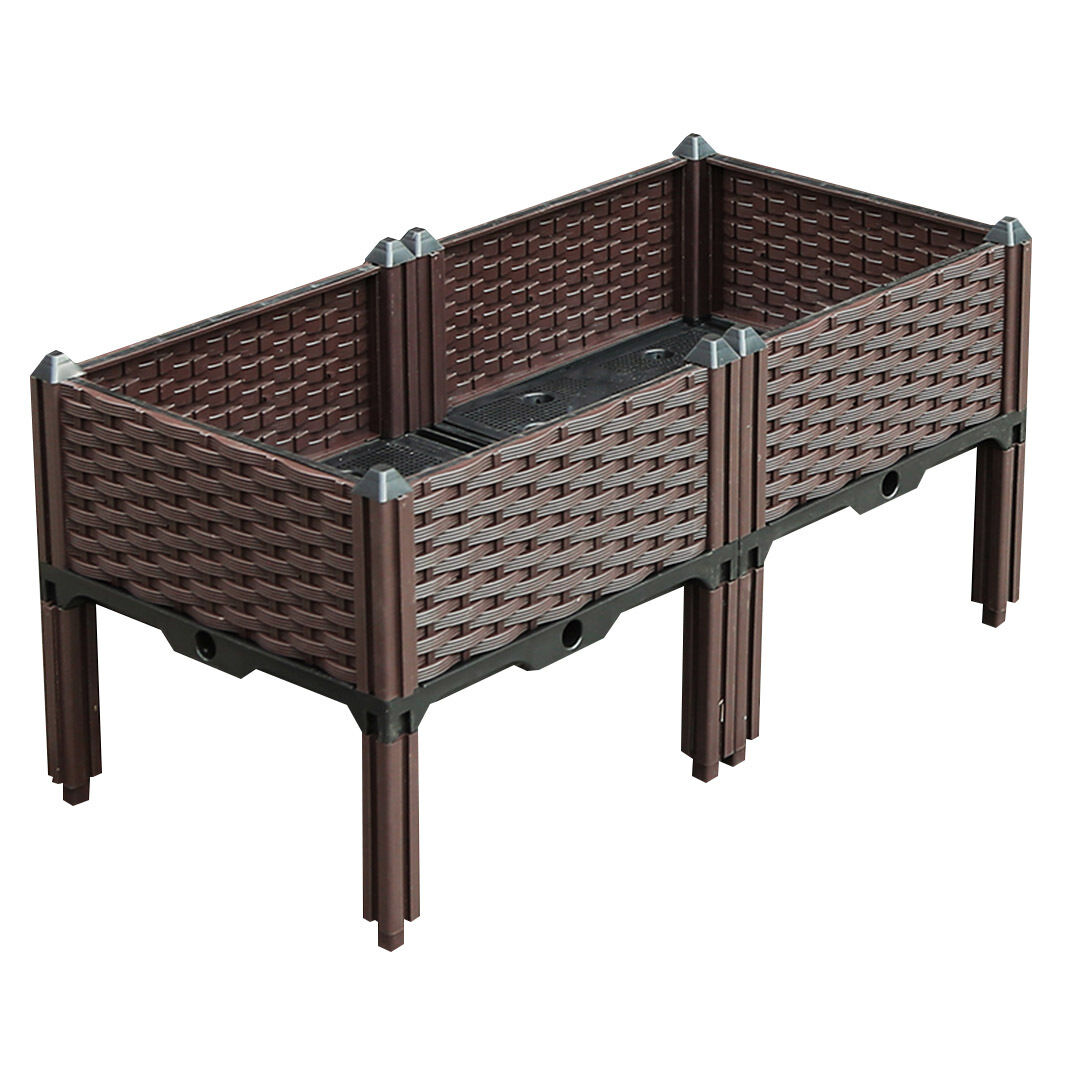 Raised Planter Box Vegetable Herb Flower Outdoor Plastic Plants Garden Bed with Legs Price