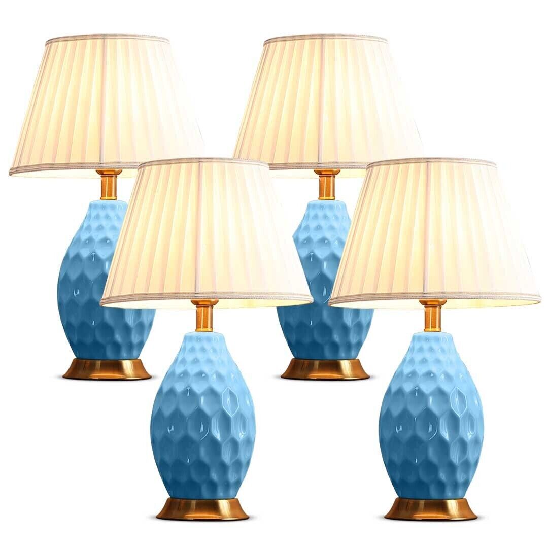 Textured Ceramic Oval Table Lamp with Gold Metal Base Price