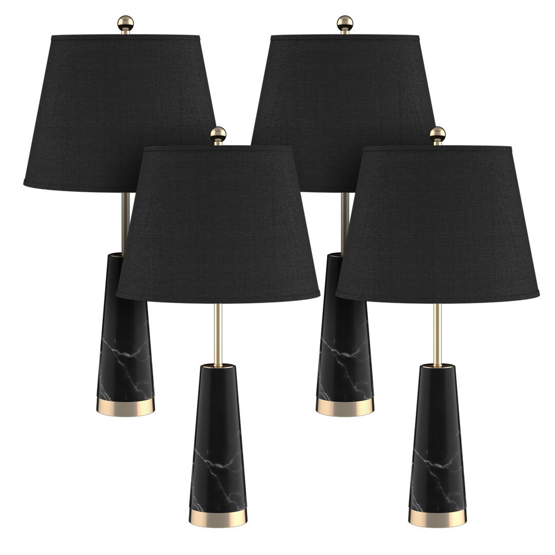 68cm Black Marble Bedside Desk Table Lamp Living Room Shade with Cone Shape Base Price