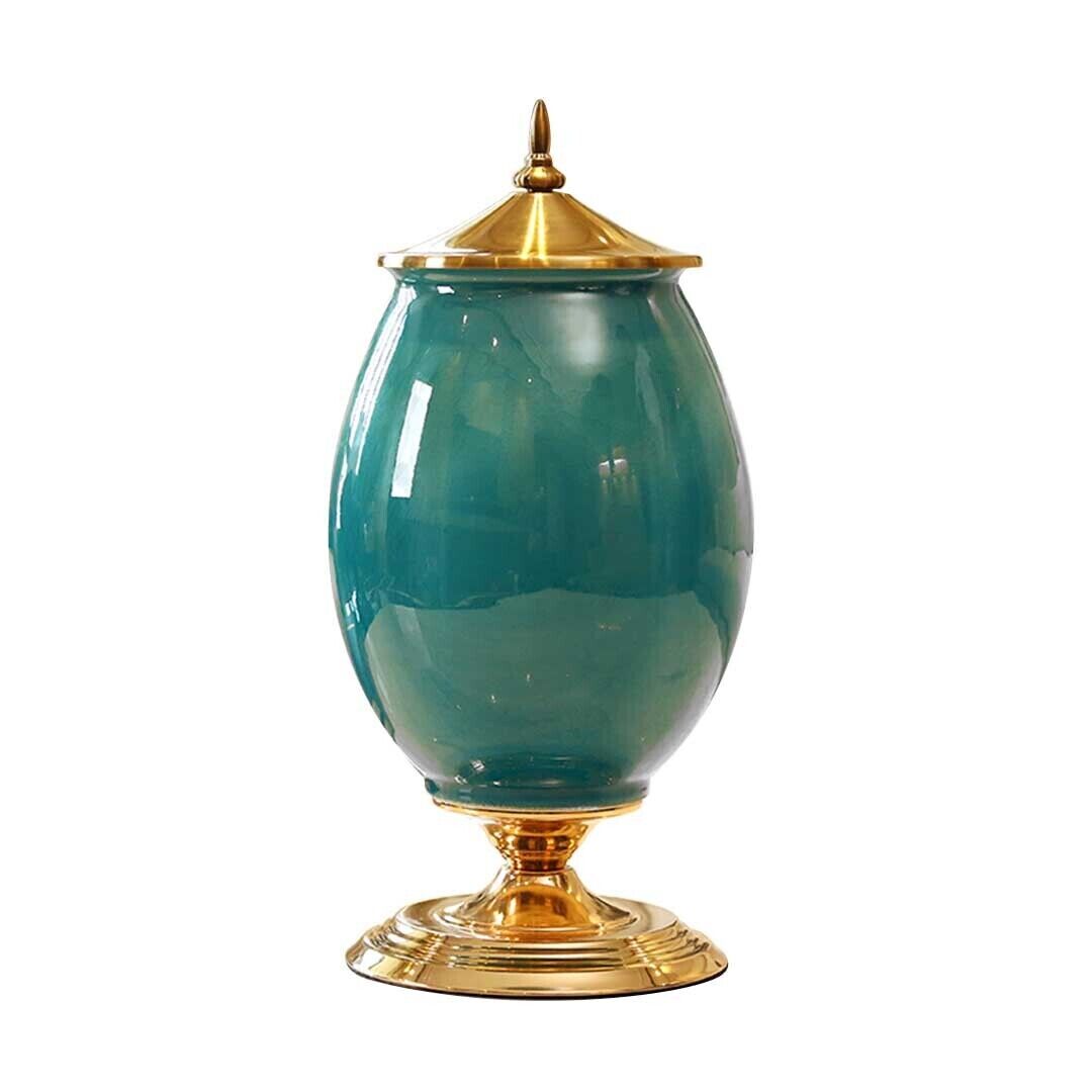 40.5cm Ceramic Oval Flower Vase with Gold Metal Base Price