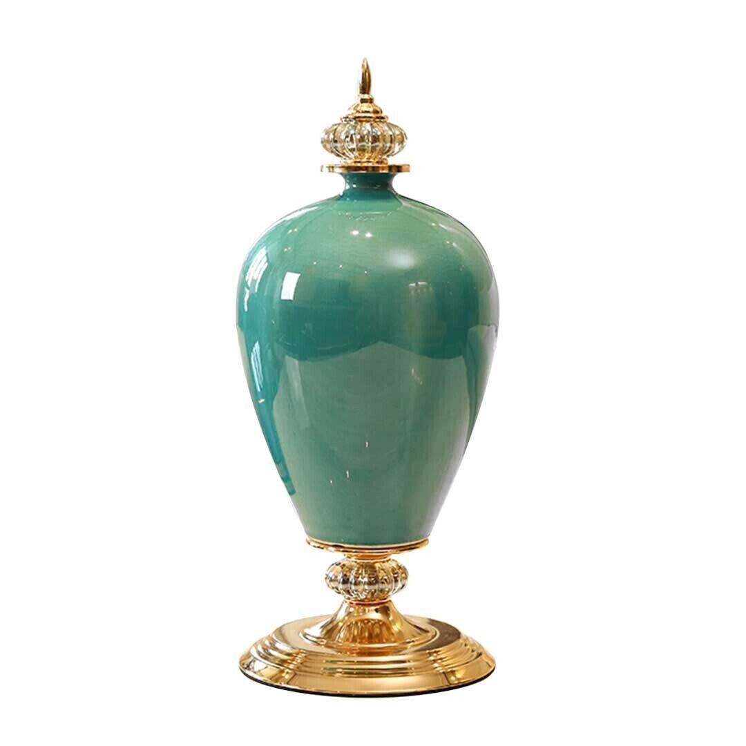 42.50cm Ceramic Oval Flower Vase with Gold Metal Base Price