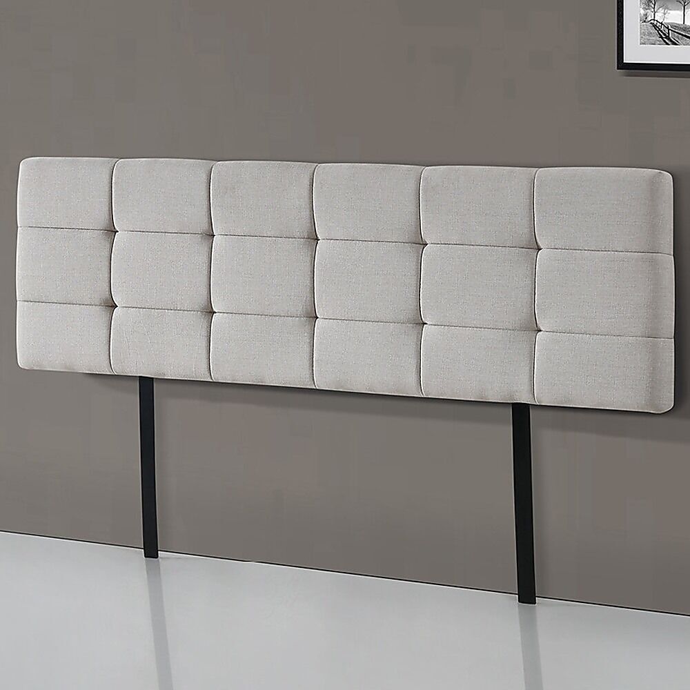 Linen Fabric Single Bed Deluxe Headboard Bedhead - Beige Price