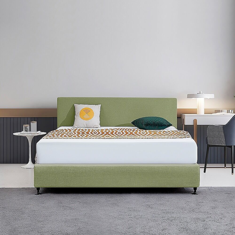 Linen Fabric Double Bed Deluxe Headboard Bedhead - Pearl Copper Brown Price