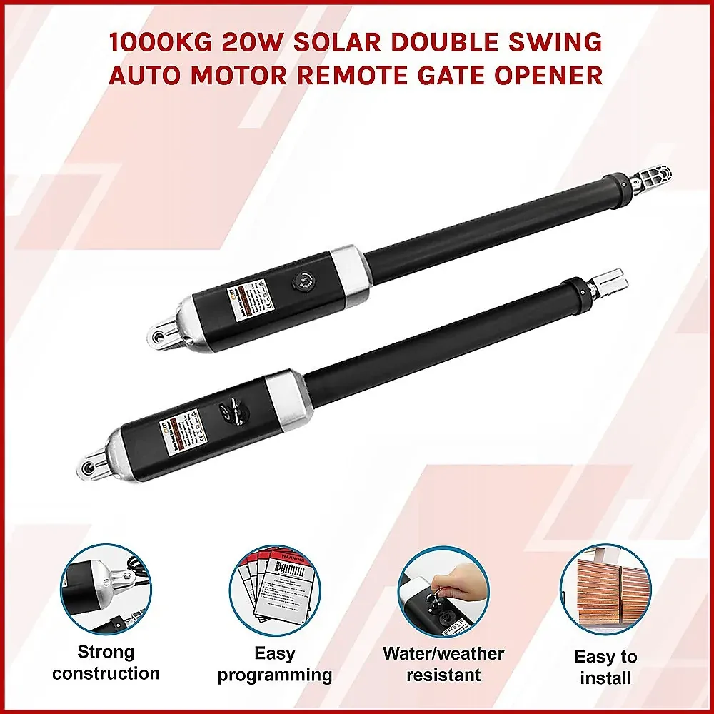 1000KG Solar Double Swing Auto Motor Remote Gate Opener Price