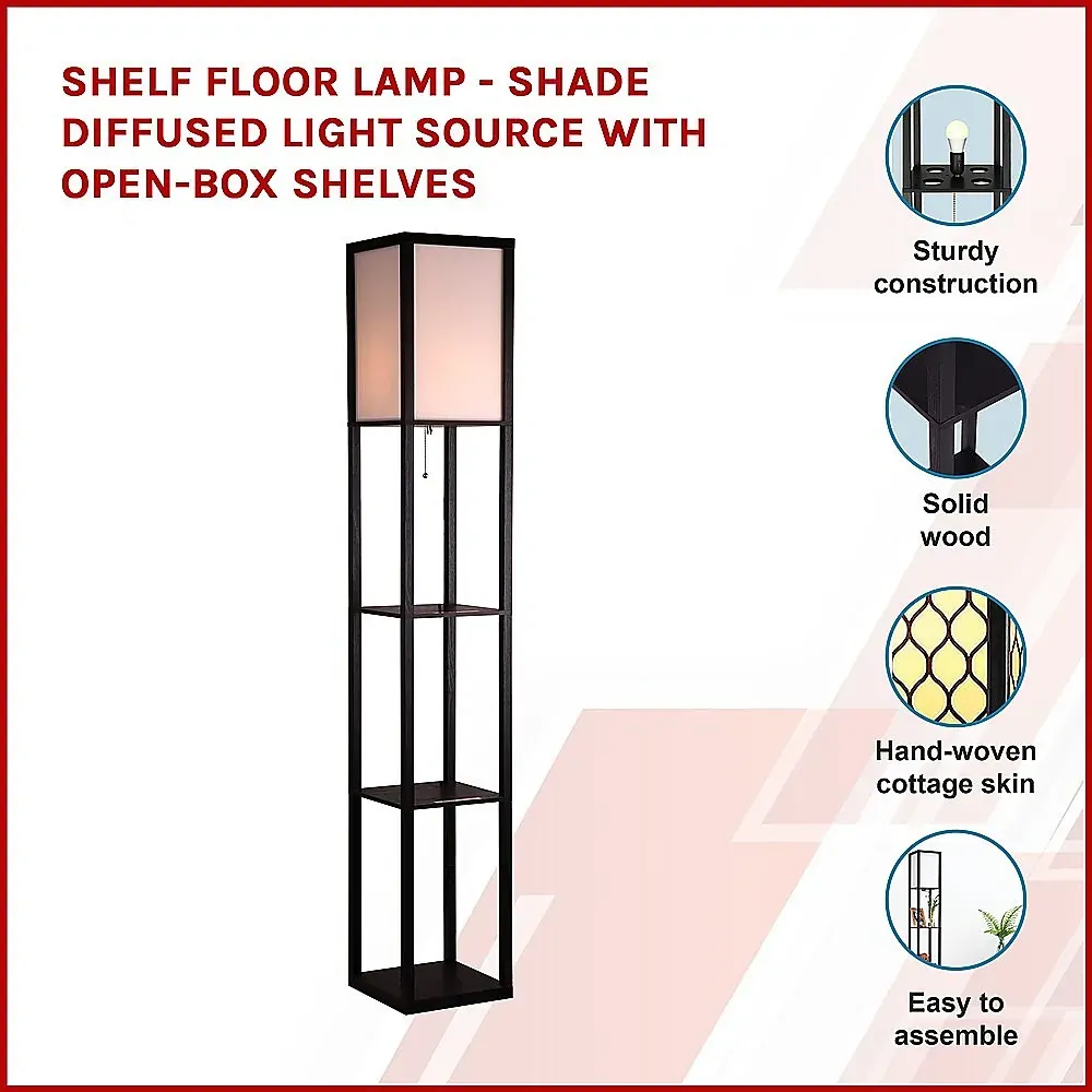 Shelf Floor Lamp - Shade Diffused Light Source with Open-Box Shelves Price