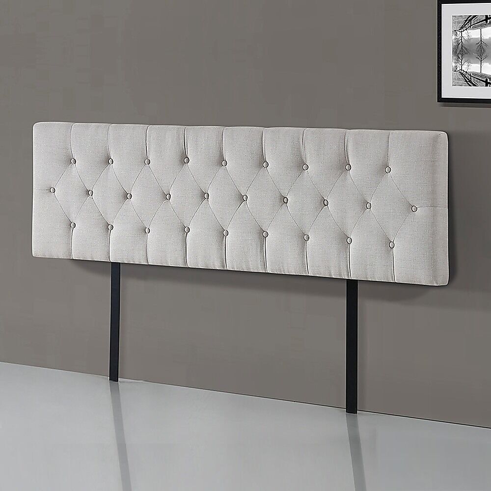 Linen Fabric Single Bed Deluxe Headboard Bedhead - Beige Price