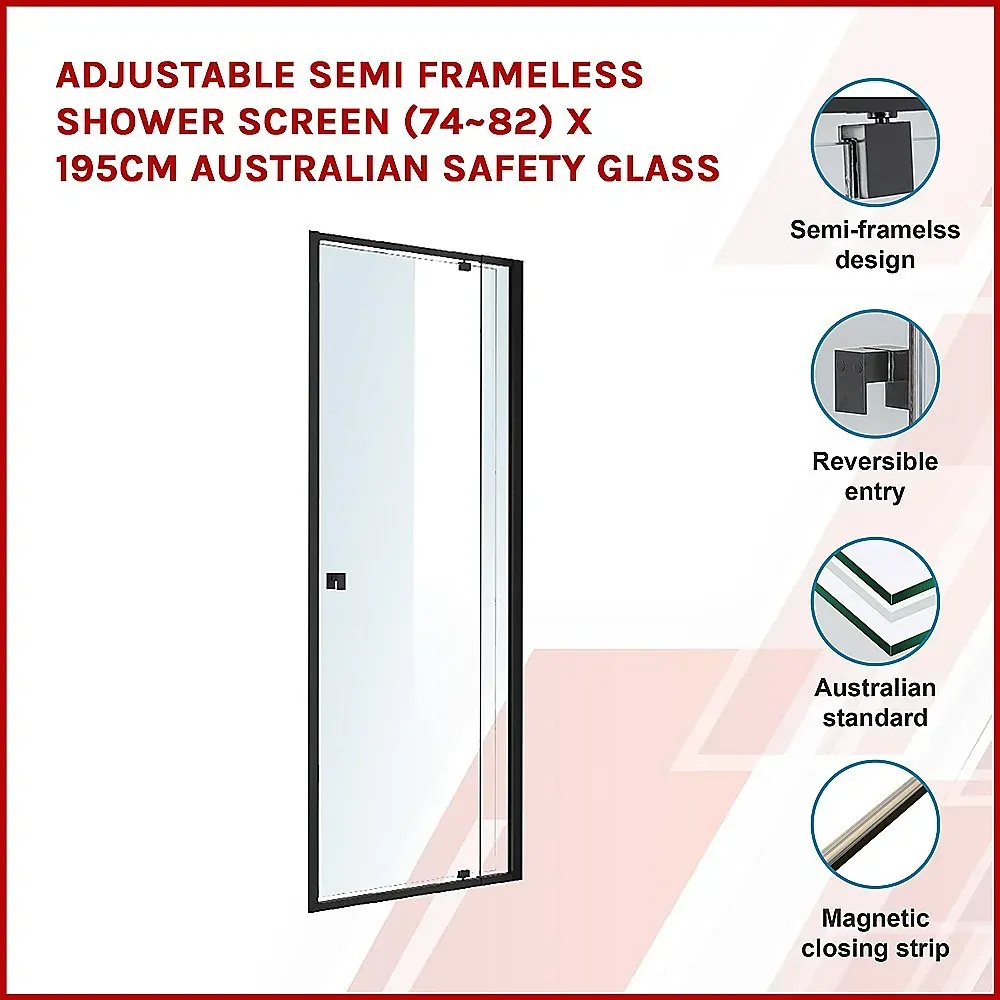 Adjustable Semi Frameless Shower Screen Australian Safety Glass Price
