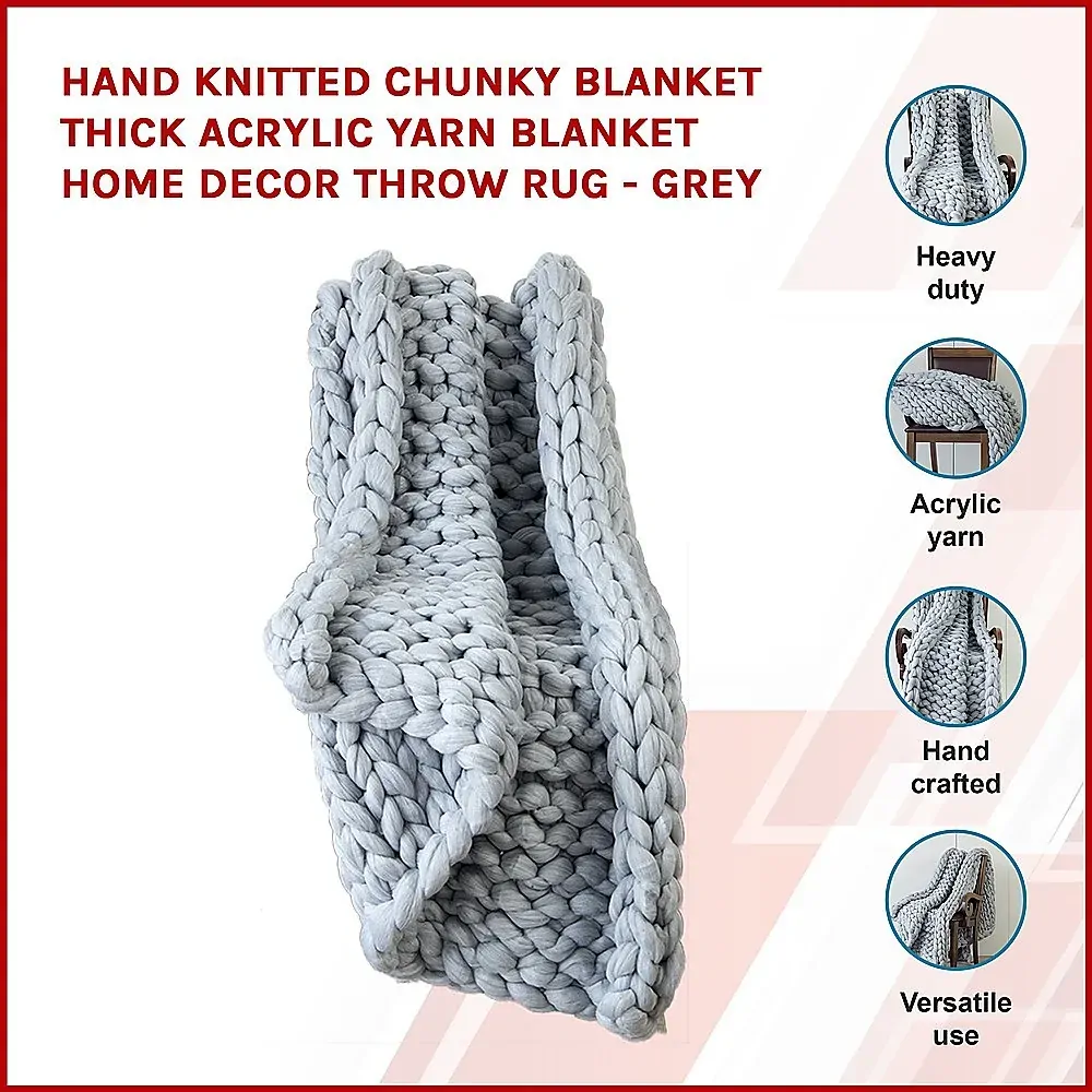 Hand Knitted Chunky Blanket Thick Acrylic Yarn Blanket Home Decor Throw Rug Price
