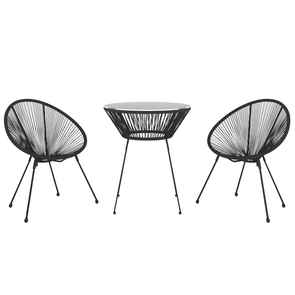 Outdoor Dining Set PVC Rattan Black Price
