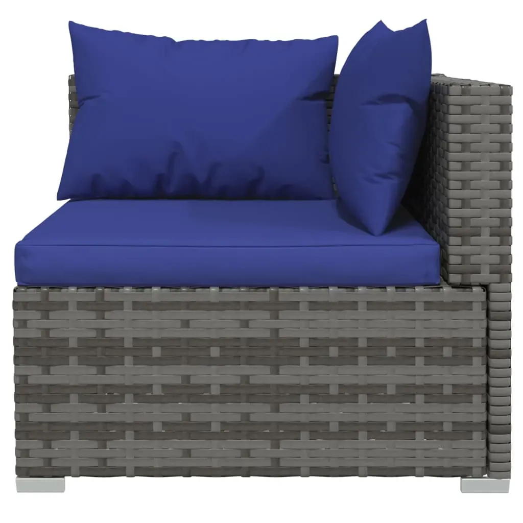 Garden Lounge Set with Cushions Poly Rattan Grey Price