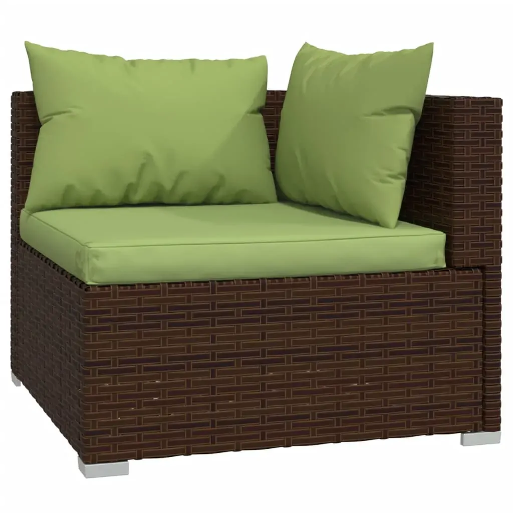 Garden Lounge Set with Cushions Brown Poly Rattan Price