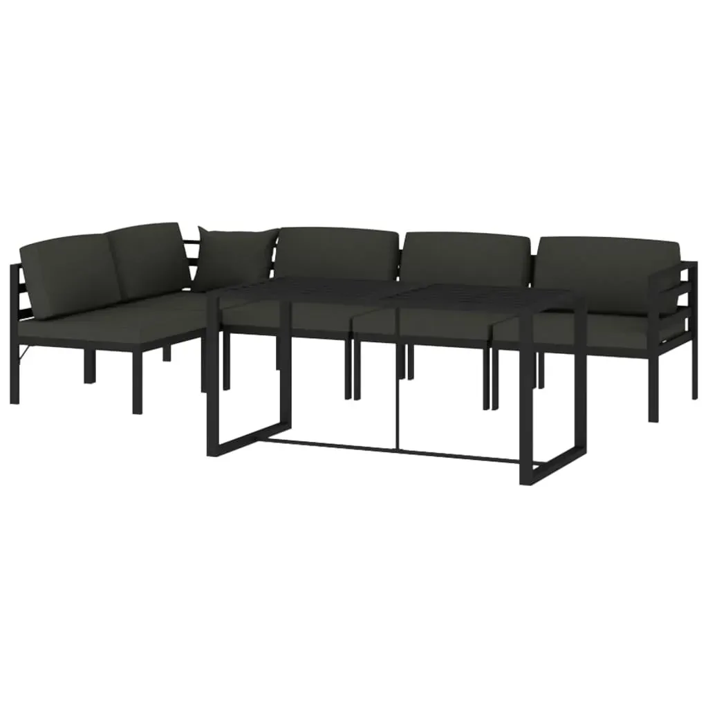 Garden Lounge Set with Cushions Aluminium Anthracite Price