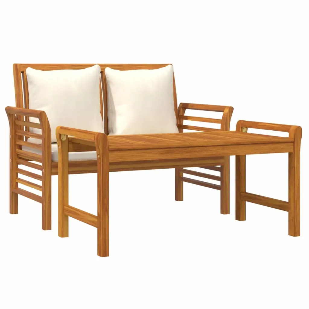 2 Piece Garden Lounge Set with Cushions Solid Wood Price