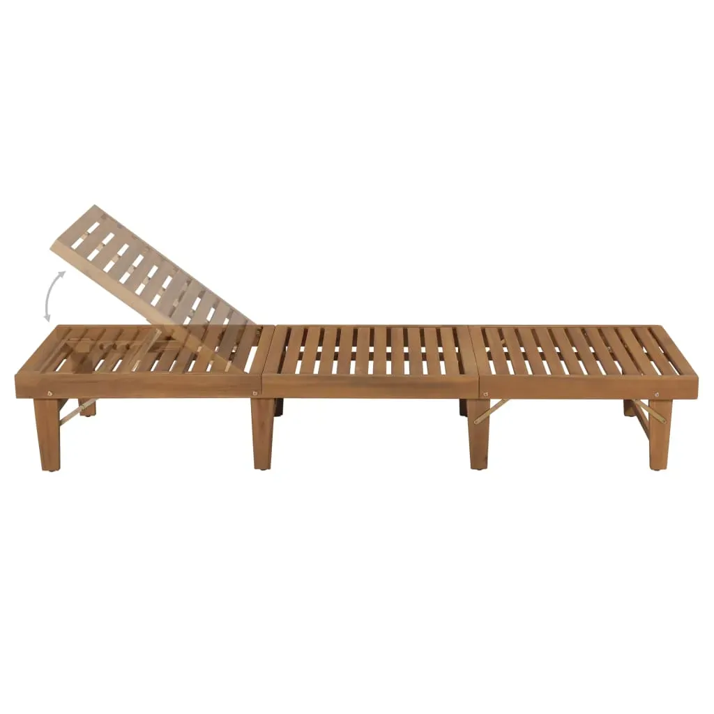 Folding Sun Lounger with Cushion Solid Wood Acacia Price