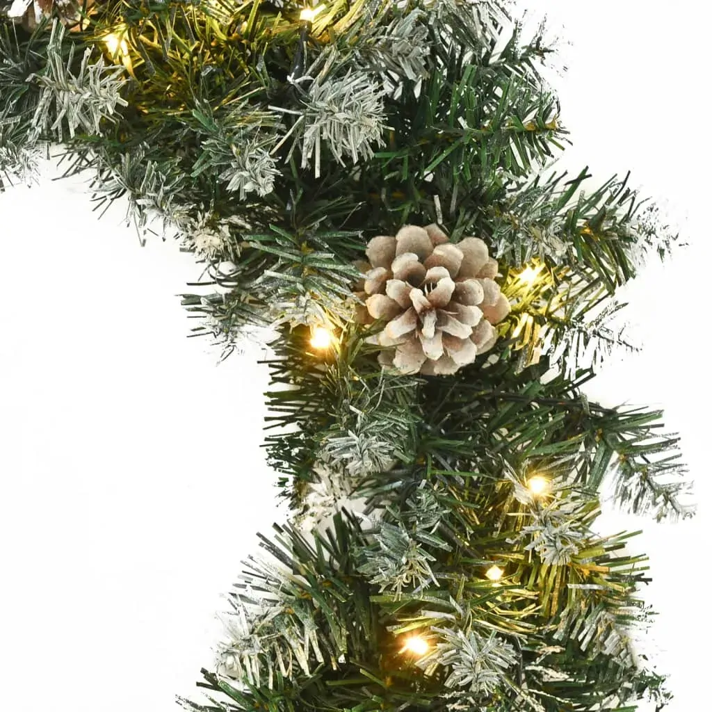 Christmas Wreath with LED Lights Green PVC Price