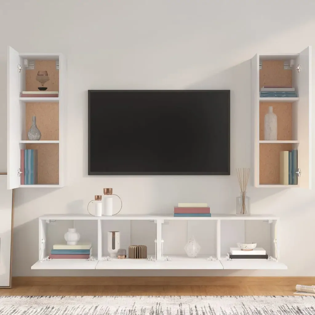 Greymouth 4 Piece TV Cabinet Set Engineered Wood Price