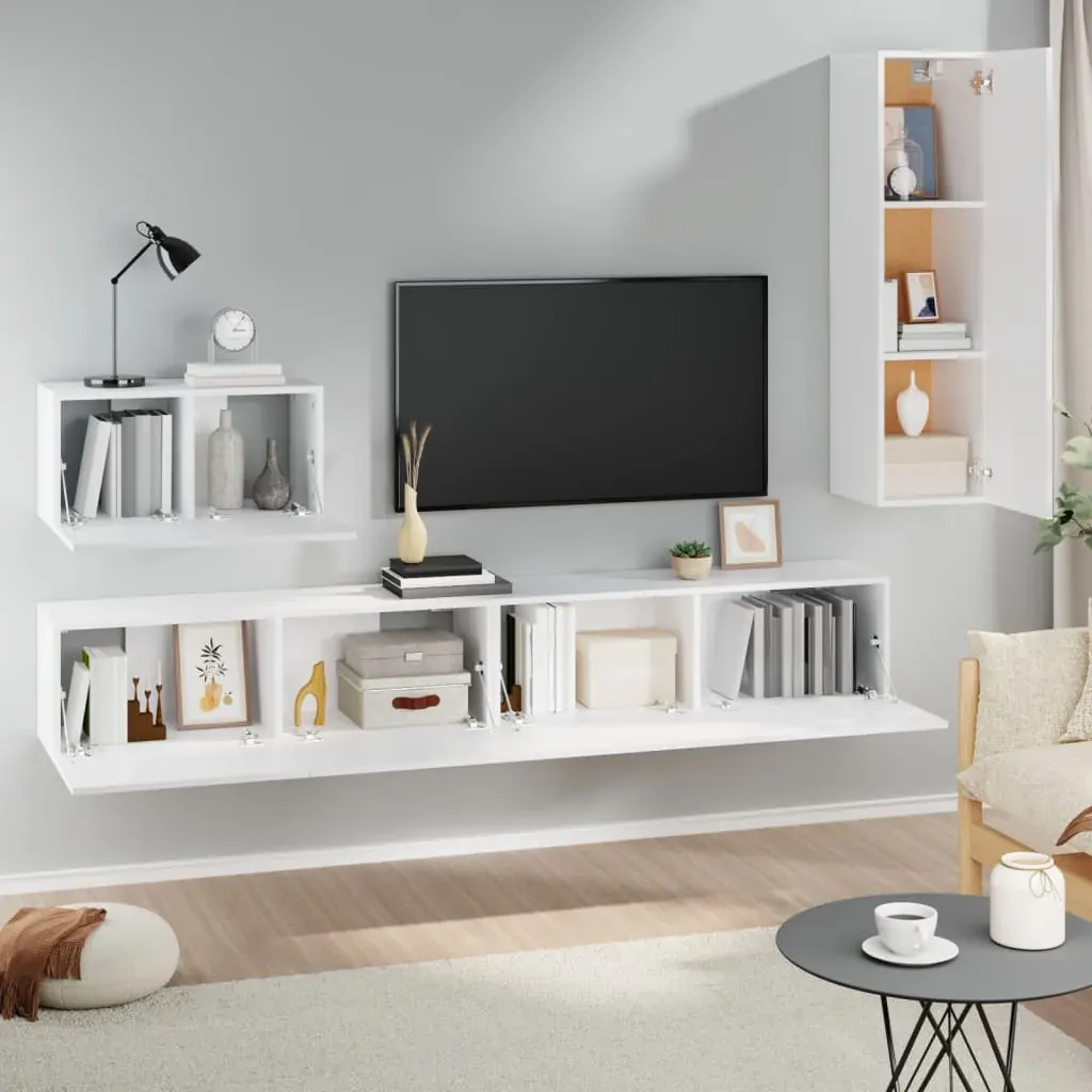 Hemet 4 Piece TV Cabinet Set Engineered Wood Price