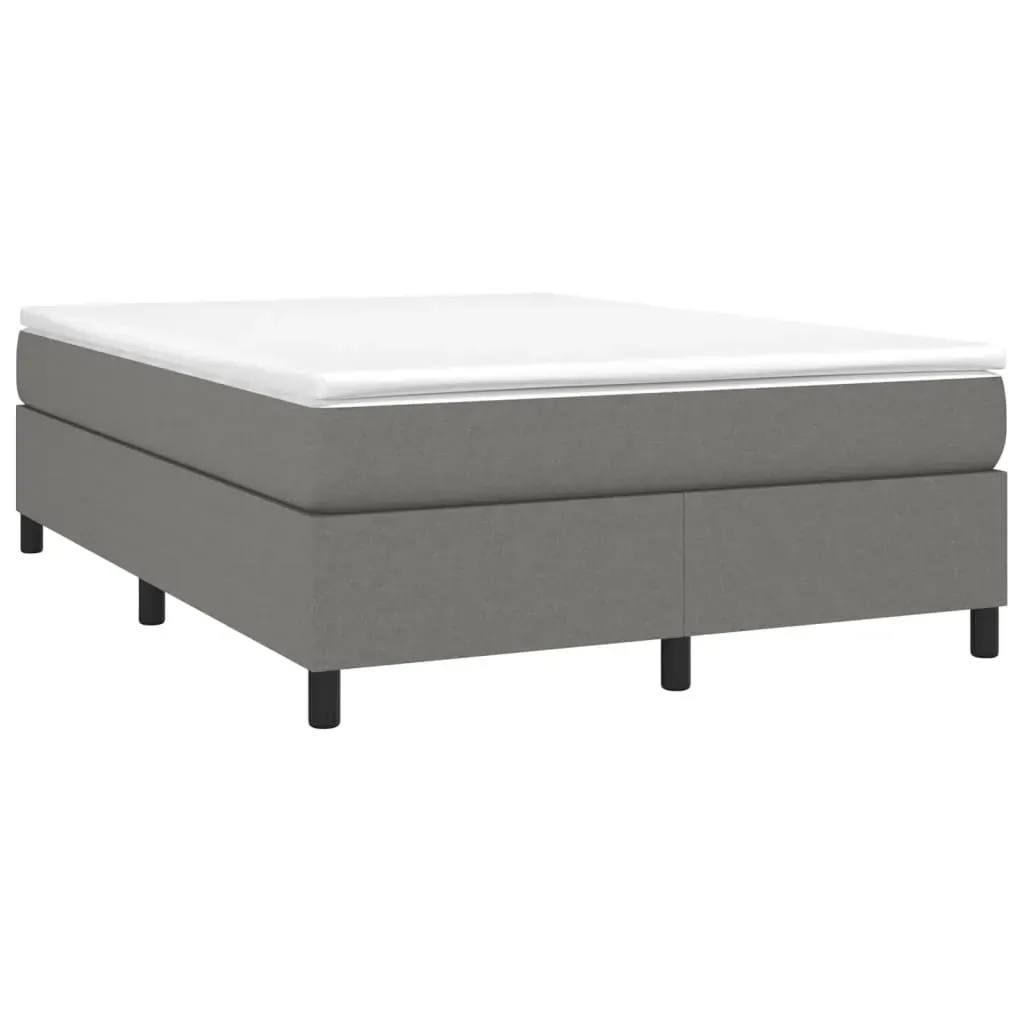 Box Spring Bed with Mattress Dark Grey Fabric Price