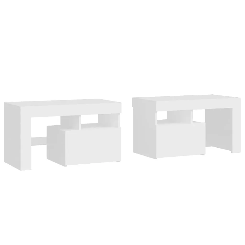 Northbrook Bedside Cabinets 2 pcs with LED Lights 70x36.5x40 cm Price
