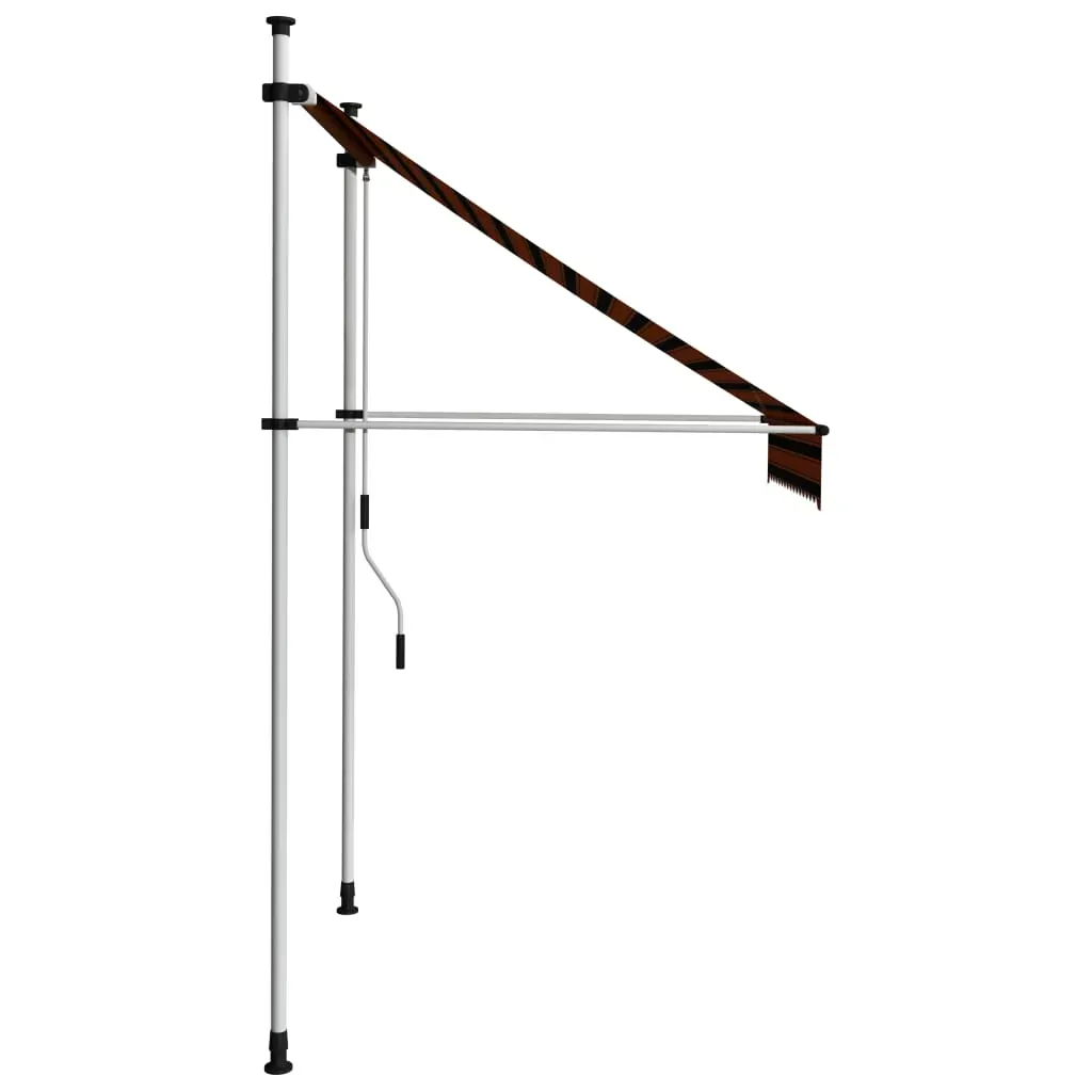 Manual Retractable Awning Orange and Brown Price