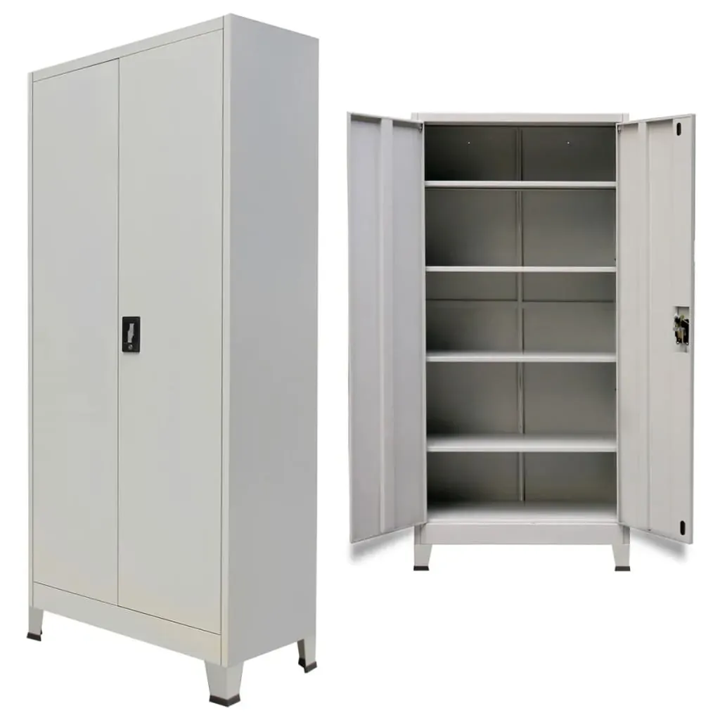 Office Cabinet with 2 Doors Steel Grey Price