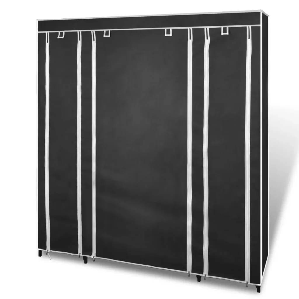 Wardrobe with Compartments and Rods 45x150x176 cm Fabric Price