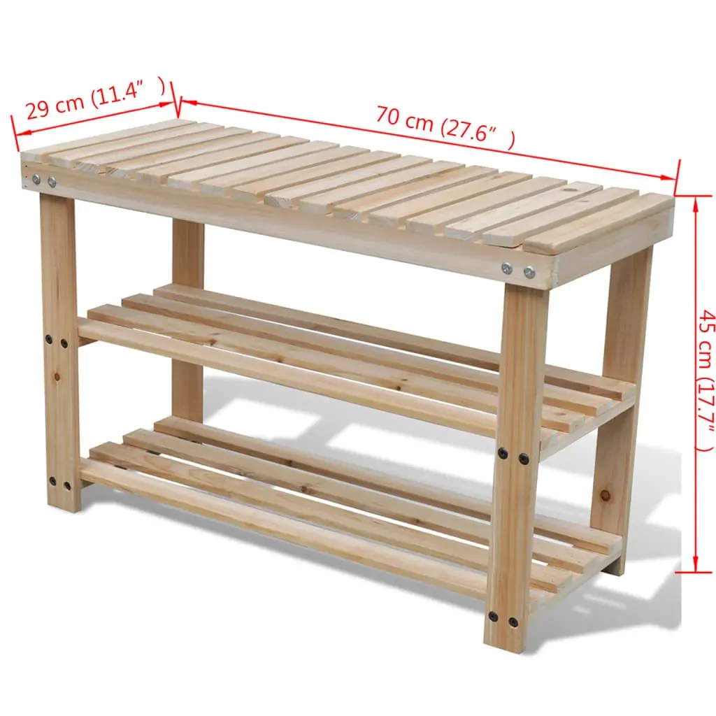 2-in-1 Wooden Shoe Rack With Bench Top Durable Price