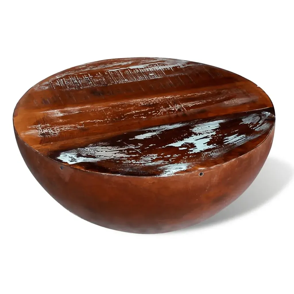 Coffee Table Bowl-shaped with Steel Base Solid Reclaimed Wood Price
